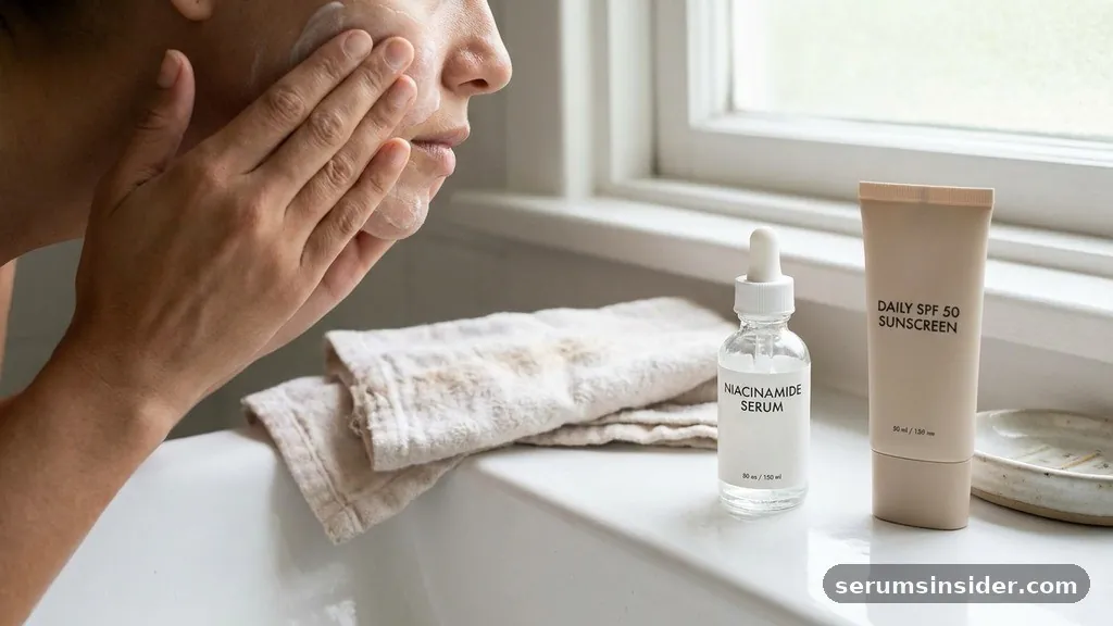 A practical morning routine - how to use niacinamide serum