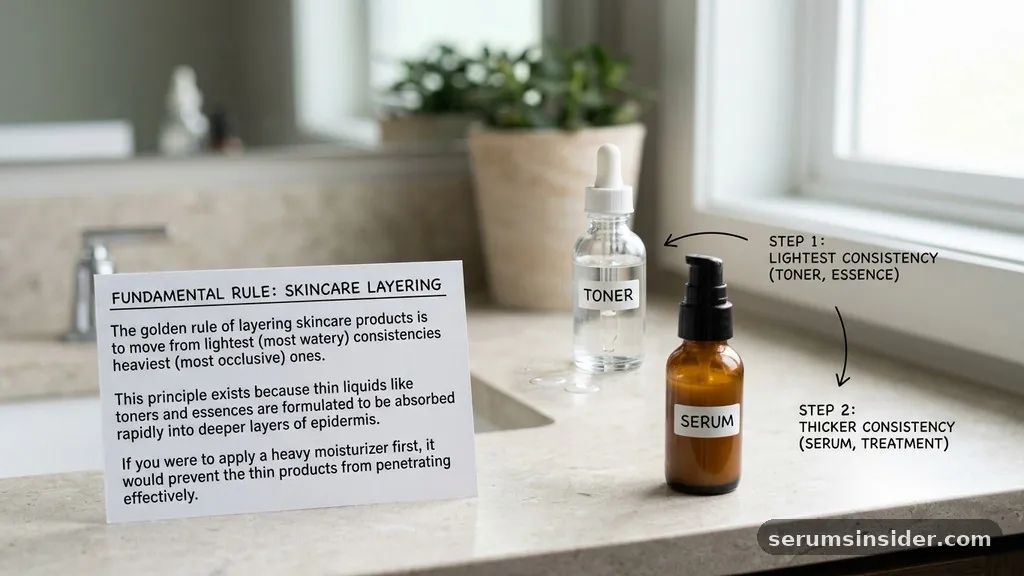 The Fundamental Rule of Skincare Layering - serum before or after toner